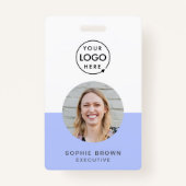 Lila ID-Karte | Modernes Minimalistisches Foto Ausweis (Vorderseite)