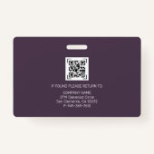 LILA ID | Mitarbeiter Foto ID Company Security Ausweis (Rückseite)