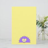 Lila Igel auf Gelbsteine Briefpapier (Stehend Vorderseite)