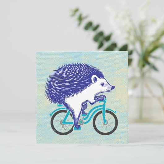 Lila Igel Feiertagskarte (Stehend Vorderseite)