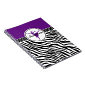 Lila Ihr Namenszebra-Druck-Ballett-Tänzer Notizblock (Rechte Seite)