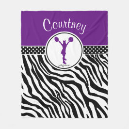 Lila Ihre Namenszebra-Druck Cheerleader/Pom Fleecedecke
