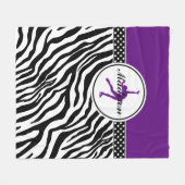Lila Ihre Namenszebra-Druck-Zahl Skaten Fleecedecke (Vorderseite (Horizontal))