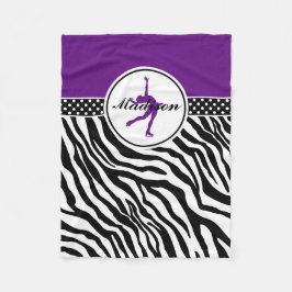 Lila Ihre Namenszebra-Druck-Zahl Skaten Fleecedecke
