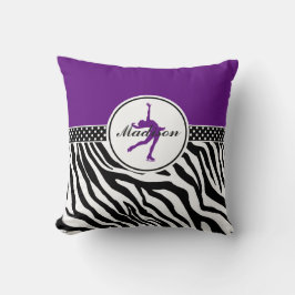 Lila Ihre Namenszebra-Druck-Zahl Skaten Kissen