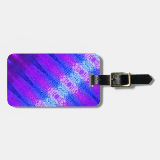 Lila Ikat X Miami Gepäckanhänger (Vorderseite horizontal)