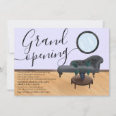 lila Illustrationssalon Einladung (Vorderseite)