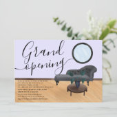 lila Illustrationssalon Einladung (Stehend Vorderseite)