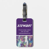 Lila, im Außenbereich Inspiriert Kid-Farbblock Gepäckanhänger (Rückseite vertikal)