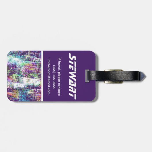Lila, im Außenbereich Inspiriert Kid-Farbblock Gepäckanhänger (Rückseite horizontal)