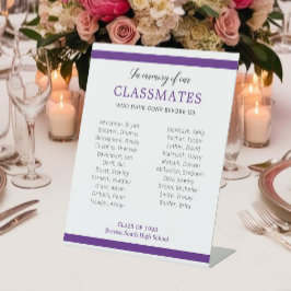 Lila im Gedächtnis unserer Klassenkameraden Wieder Sockelschild