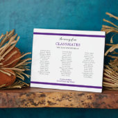 Lila im Gedächtnis von Klassenkameraden Wiedersehe Fotoplatte (Seite)