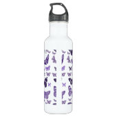 Lila Imagine Butterflies Edelstahlflasche (Rückseite)