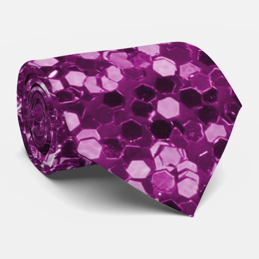 Lila Imitat-Glitzer-Glitzern Krawatte (Gerollt)