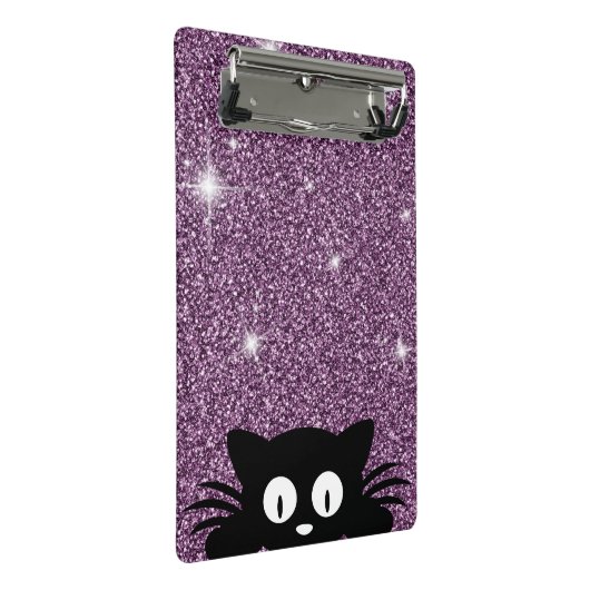 Lila Imitat-Glitzer-Schimmer-Beschaffenheit mit Mini Klemmbrett (Schrägansicht)