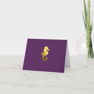 Lila Imitat-Goldfolien-Seepferd
