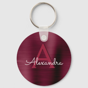 Lila Imitat-rostfreier Stahl-Monogramm Burgunders Schlüsselanhänger