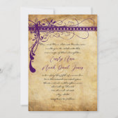 Lila Imitate aus der mittelalterlichen Renaissance Einladung (Vorderseite)