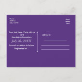 Lila Imitate Foil Glamour Chic Foto Sweet 16 Ankündigungspostkarte (Rückseite)