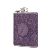 Lila Imitate geschmuggeltes Leder Vinyl Flachmann (Links)