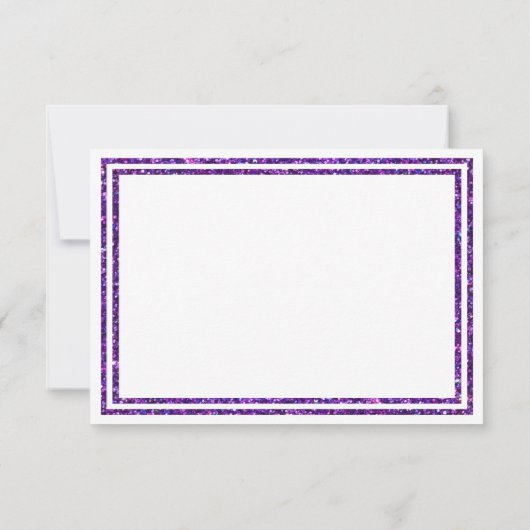 Lila Imitate Glittered Trim - RSVP Card Karte (Rückseite)