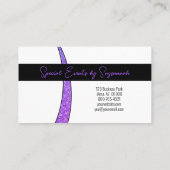 Lila Imitate Glitzer Beruflich Foto Visitenkarte (Rückseite)