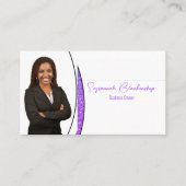 Lila Imitate Glitzer Beruflich Foto Visitenkarte (Vorderseite)
