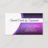 Lila Imitate Glitzer Beruflicher Foto QR-Code Visitenkarte (Rückseite)