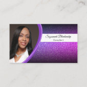 Lila Imitate Glitzer Berufliches benutzerdefiniert Visitenkarte (Vorderseite)