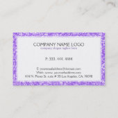 Lila Imitate Glitzer Modernes Design Visitenkarte (Rückseite)