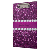 Lila Imitate Glitzer und Diamanten Klemmbrett (Links)