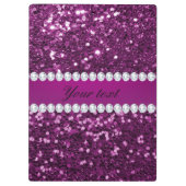 Lila Imitate Glitzer und Diamanten Klemmbrett (Rückseite)