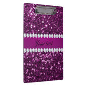 Lila Imitate Glitzer und Diamanten Klemmbrett (Rechts)