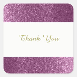 Lila Imitate Glitzer Vielen Dank Quadratischer Aufkleber