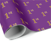 Lila, Imitate Gold 1. (First) Event Wrapping Paper Geschenkpapier (Rolleneckpunkt)