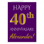 Lila, Imitate Gold 40. Hochzeit und Name (Vorne)