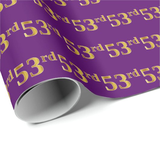 Lila, Imitate Gold 53. (53.) Event Geschenkpapier (Rolleneckpunkt)