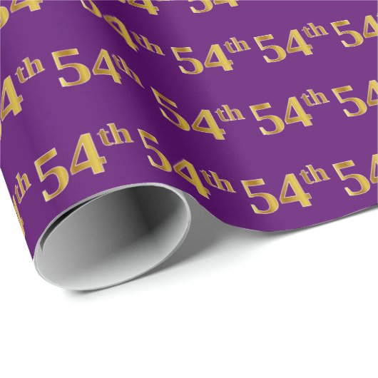 Lila, Imitate Gold 54. (Vierundfünfzigste) Veranst Geschenkpapier (Rolleneckpunkt)