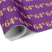 Lila, Imitate Gold 64. (Vierundsechzigste) Veranst Geschenkpapier (Rolleneckpunkt)