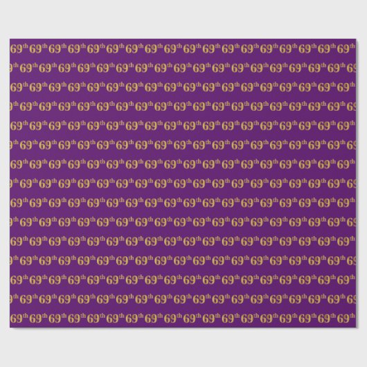 Lila, Imitate Gold 69. (neunundsechzigste) Veranst Geschenkpapier (Flach)