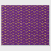 Lila, Imitate Gold 70. (Siebzigste) Veranstaltung Geschenkpapier (Flach)