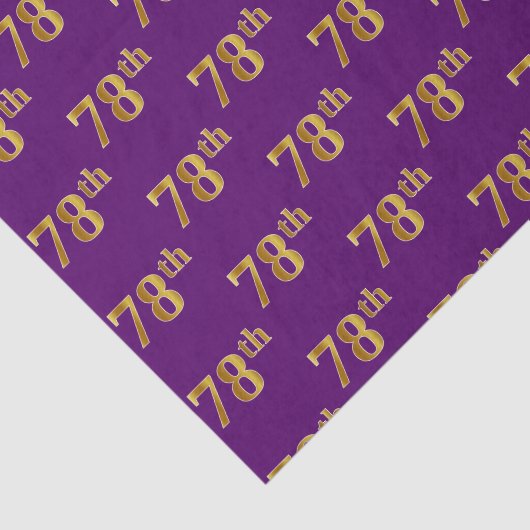 Lila, Imitate Gold 78. (Achtundsiebzig) Event Seidenpapier (Ausschnitt)