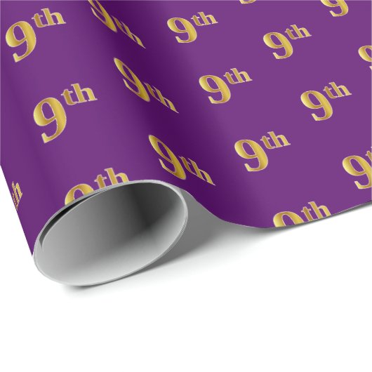 Lila, Imitate Gold 9. (9.) Event Wrapping Paper Geschenkpapier (Rolleneckpunkt)