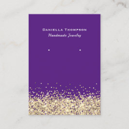 Lila Imitate Gold Glitzer Schmuck Ohrring Display Visitenkarte