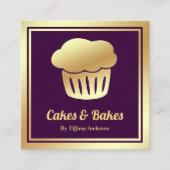 Lila Imitate Goldene Fossilien, hausgemachte Backw Quadratische Visitenkarte (Vorderseite)