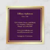 Lila Imitate Goldene Fossilien, hausgemachte Backw Quadratische Visitenkarte (Rückseite)