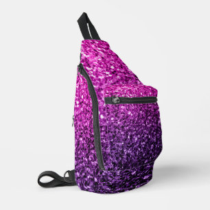 Lila Imitate in Rosa Glitzer Glitzern Crossbody Bag