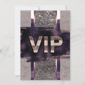 Lila & Imitate Metallische VIP-Party Einladung (Vorderseite)