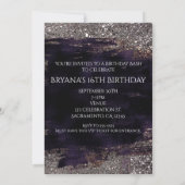 Lila & Imitate Metallische VIP-Party Einladung (Rückseite)