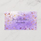 Lila Imitate mit Aquarell, Goldfolie Glitzer Visitenkarte (Vorderseite)